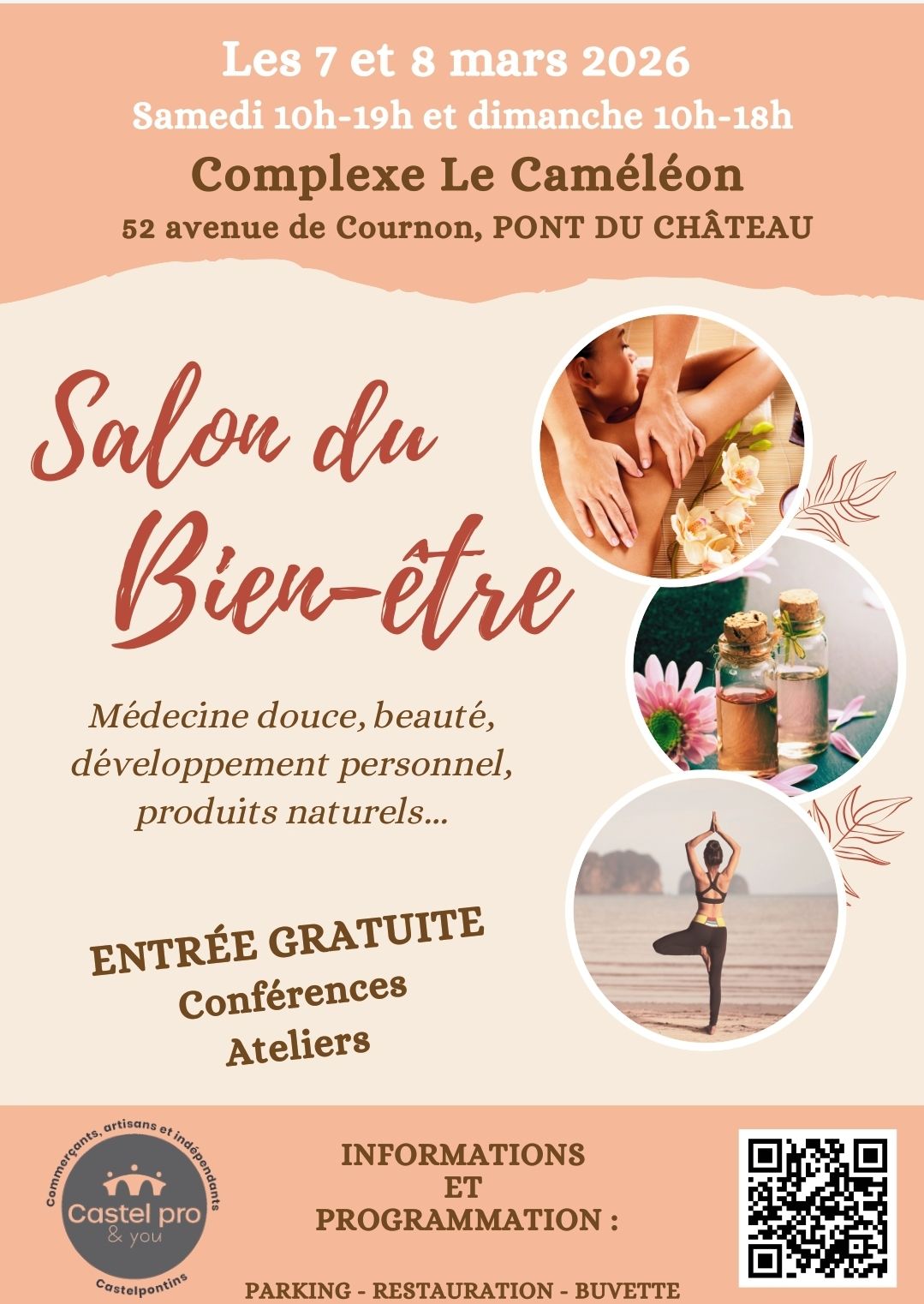Affiche du salon du bien-être à Clermont-Ferrand à Pont-du-Château les 7 et 8 mars 2026