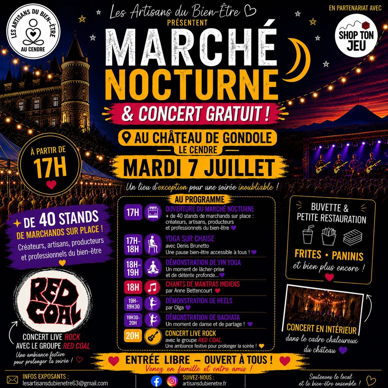 Affiche du marché nocturne Le Cendre 7 juillet 2026